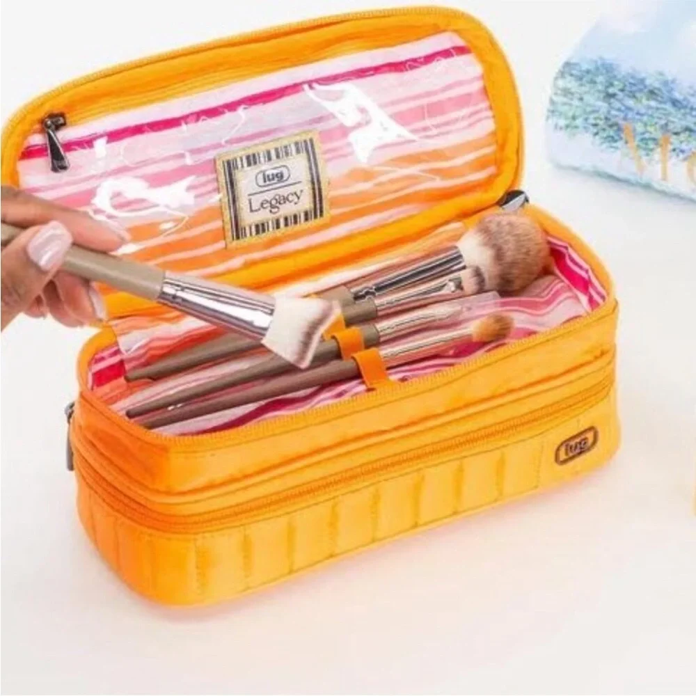 Lug Legacy Collection Double Decker Cosmetic Case Peach Sorbet
